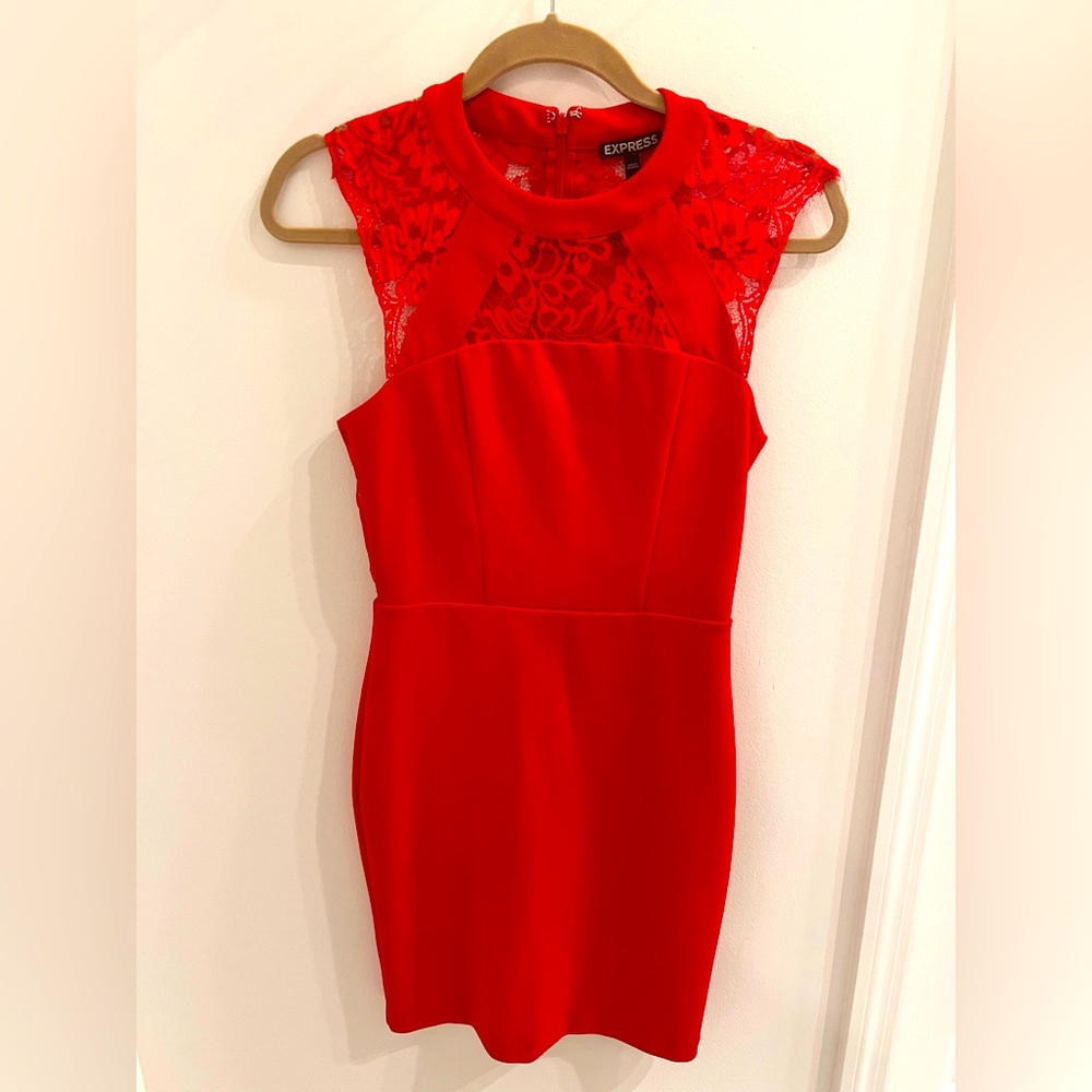 Express Red Lace Dress